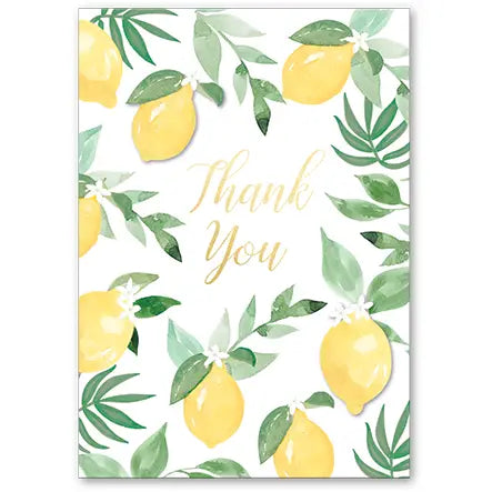 Greeting Card Leafy Lemons Thank U