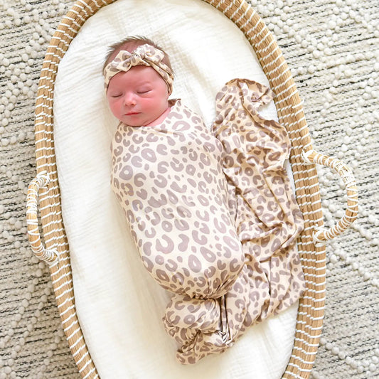 Gigi and Max Amari Leopard Swaddle Bamboo Baby Blanket