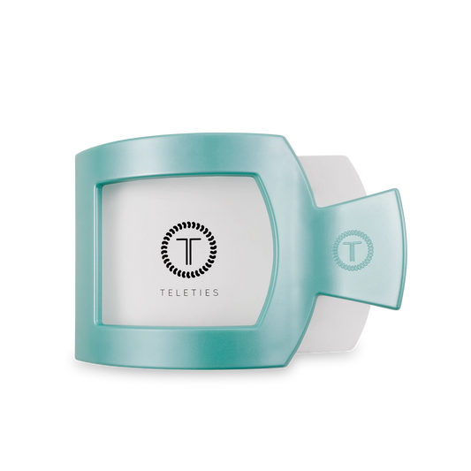 TELETIES Square Flat Hair Clip | Large | Totally Turquoise