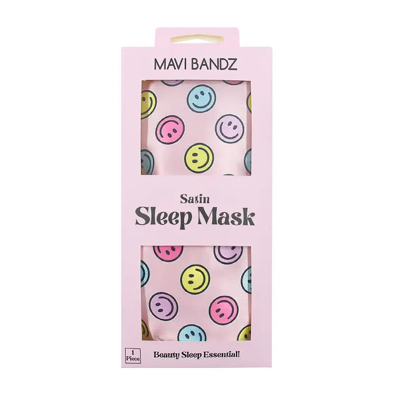 Karma Smiley Face Satin Sleep Mask Eye Cover For Bed