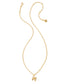 KENDRA SCOTT Crystal Letter M Gold Short Pendant Necklace in White Crystal