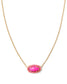 KENDRA SCOTT Elisa Gold Color Burst Frame Short Pendant Necklace in Neon Pink