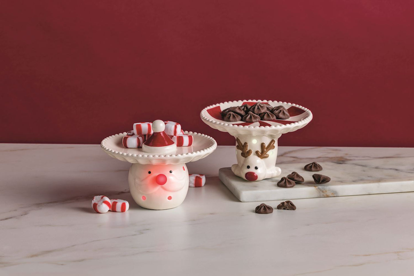 Mudpie Reindeer Light-Up Candy Tidbit Pedestal