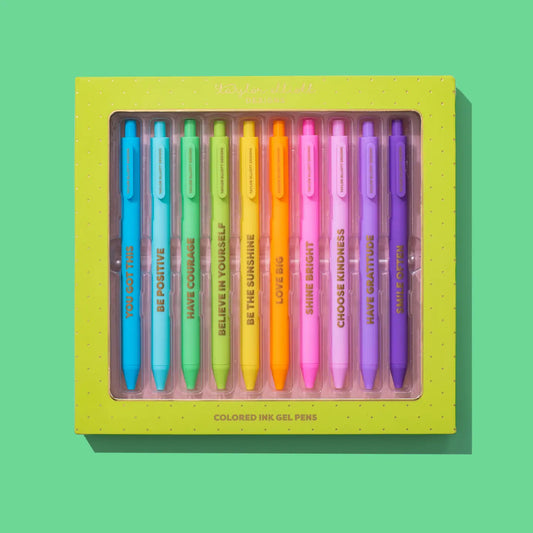 Gel Pen Set - Motivational - Asst Colors - 10 Piece Set