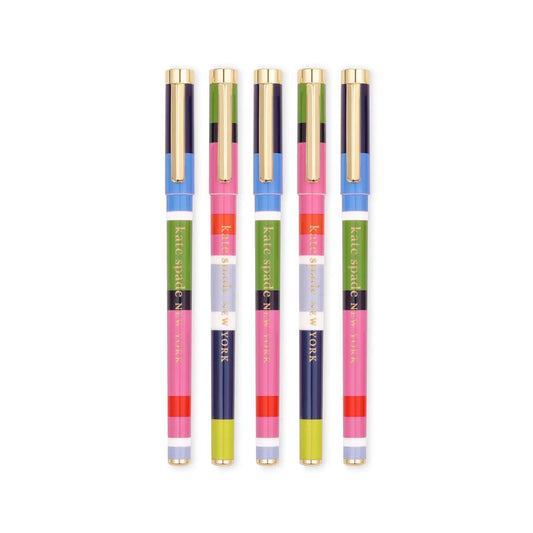 Kate Spade New York Fine Tip Pen Set, Sunny Day Stripe
