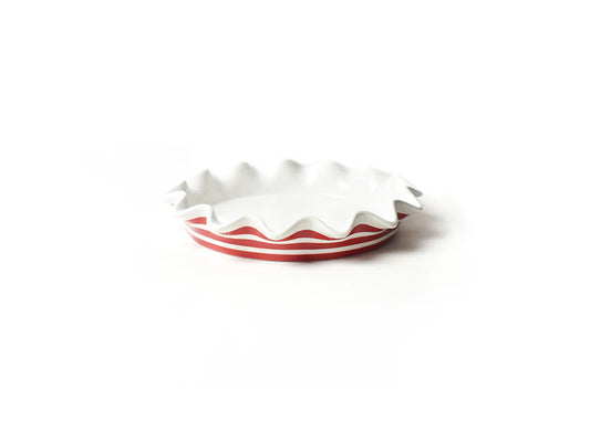 Coton Colors Red Stripe 8 Ruffle Pie Dish