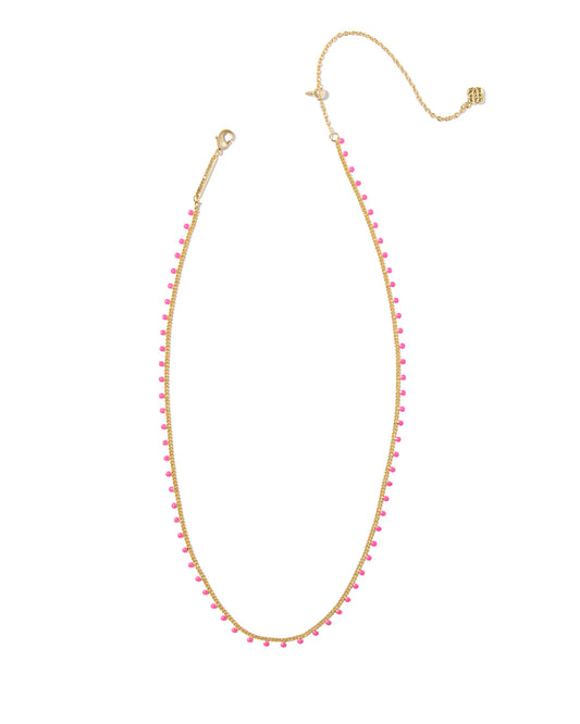KENDRA SCOTTKelsey Gold Strand Necklace in Pink Enamel