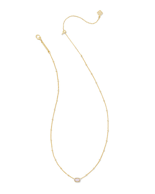 KENDRA SCOTT Mini Elisa Gold Satellite Short Pendant Necklace in Pink Mix