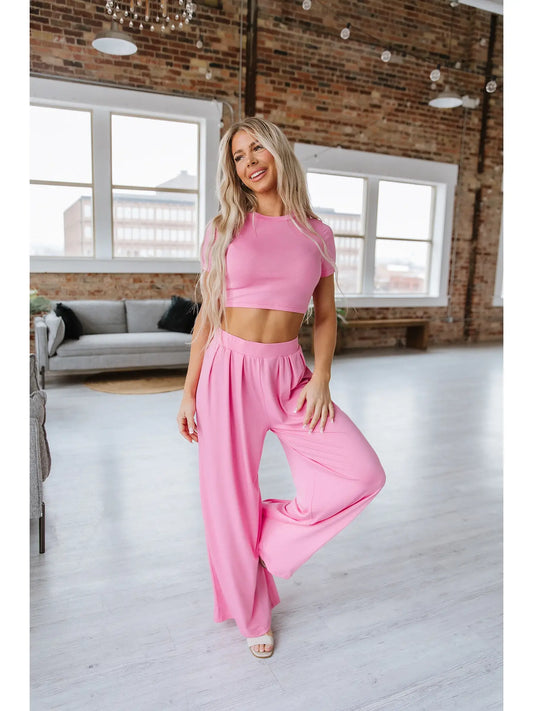 Levi Crop Top & Wide Leg Pants Set