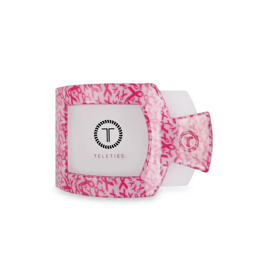 TELETIES Square Flat Hair Clip | Medium | Wrapped in Ribbons