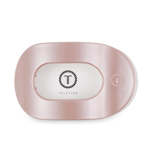 TELETIES Round Flat Hair Clip | Large | Pearly Pink