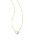 KENDRA SCOTT Framed Ari Heart Gold Short Pendant Necklace in White Opalescent Resin