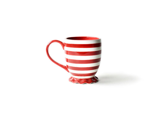 Coton Colors Red Stripe Ruffle Mug