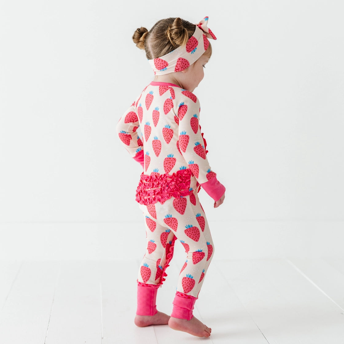 Kiki + Lulu You're My Jam Strawberry Convertible Footies with Ruffle