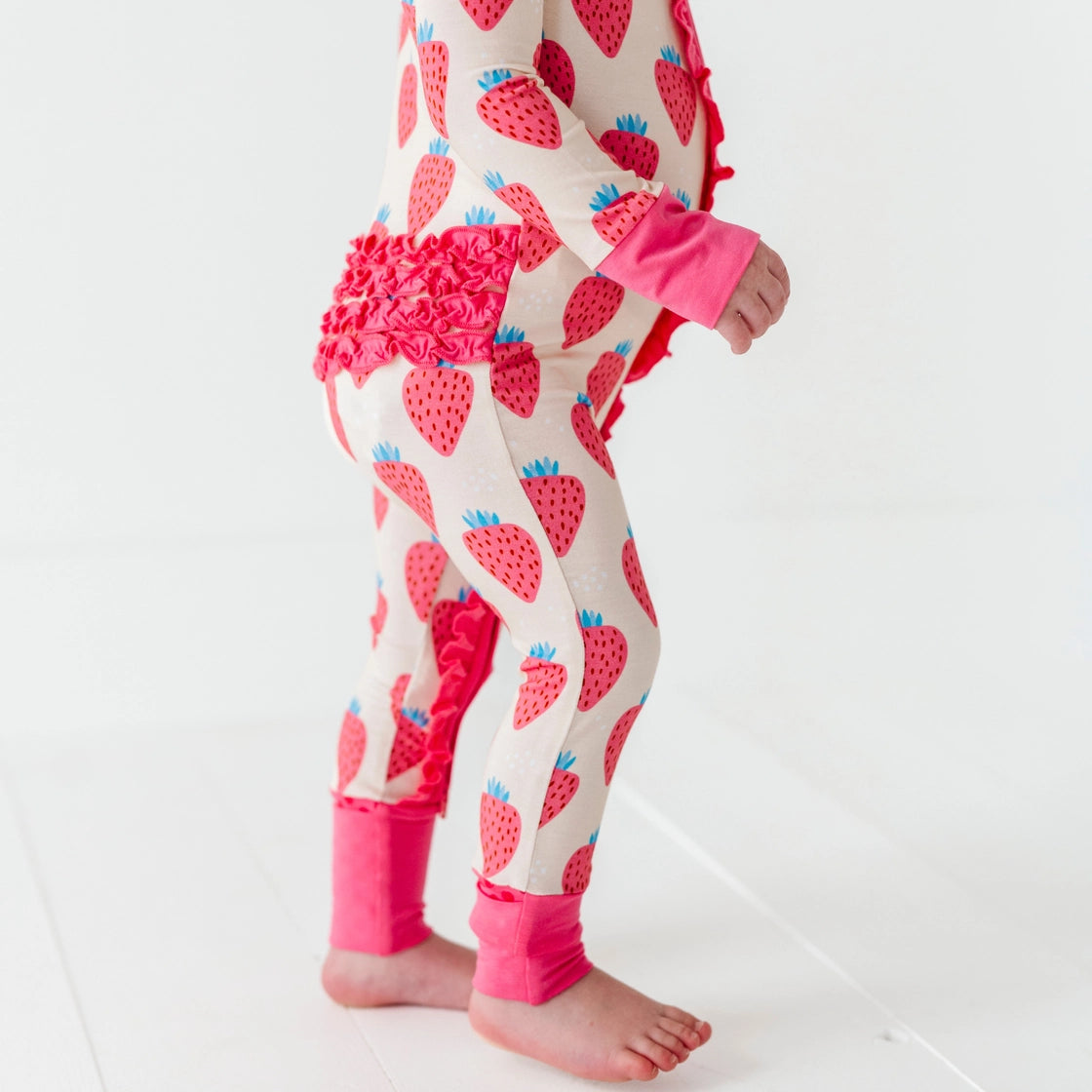 Kiki + Lulu You're My Jam Strawberry Convertible Footies with Ruffle