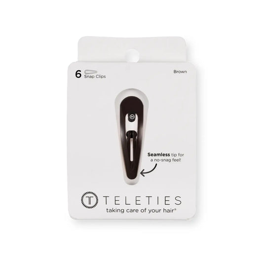 TELETIES Snap Clip | Brown | 6 Count