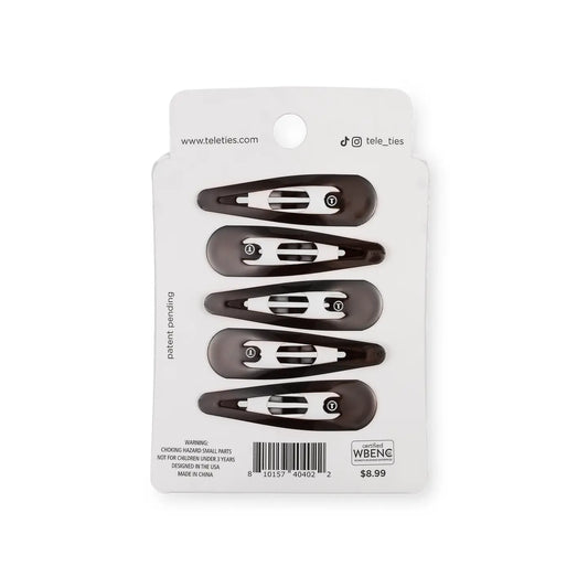 TELETIES Snap Clip | Brown | 6 Count
