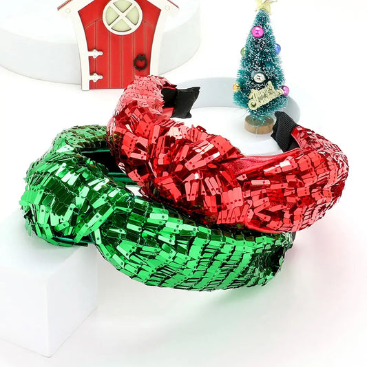 Christmas Sequin Knot Headband