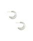 KENDRA SCOTT Livy Silver Huggie Earrings in White Crystal