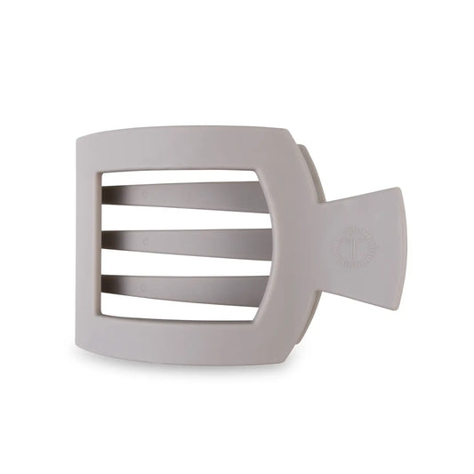 TELETIES Square Flat Hair Clip | Large | Silver Flames