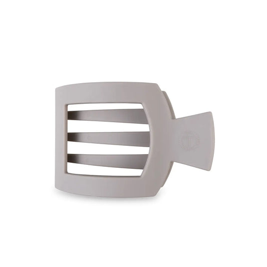 TELETIES Square Flat Hair Clip | Med. | Silver Flames