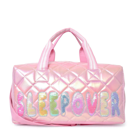 'sleepover' Metallic Sequined Large Duffle Bag
