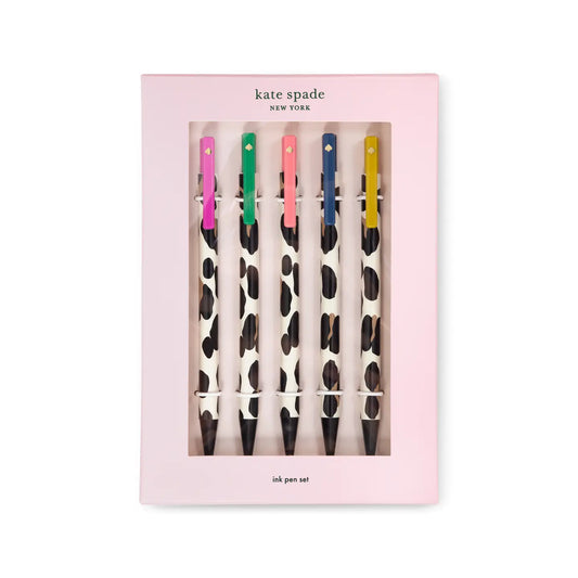 Kate Spade Click Pen Set of 5, Forest Feline