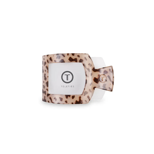 TELETIES Square Flat Hair Clip | Small | Blonde Tortoise