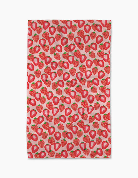 Geometry So Many Strawberries Tea Towel