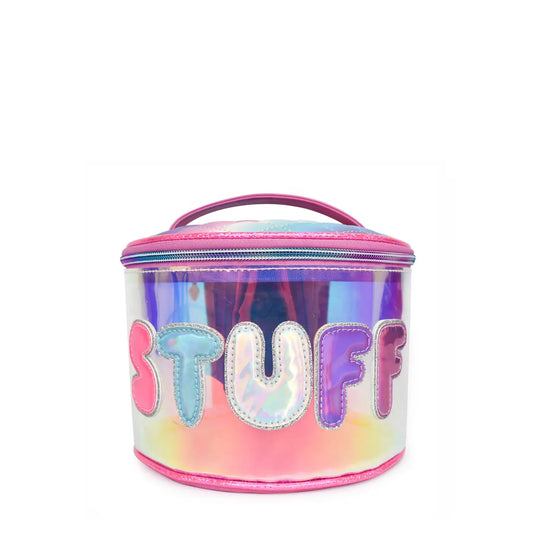 stuff' Clear Glazed Round Glam Bag