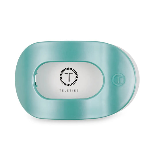 TELETIES Round Flat Hair Clip | Large | Totally Turquoise