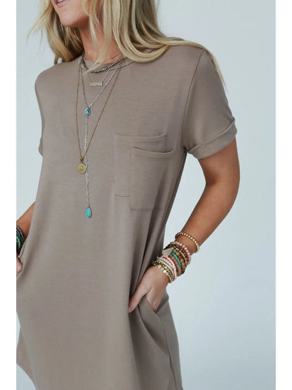 THREE BIRD NEST On the Daily Pocket Tee Dress - Mocha