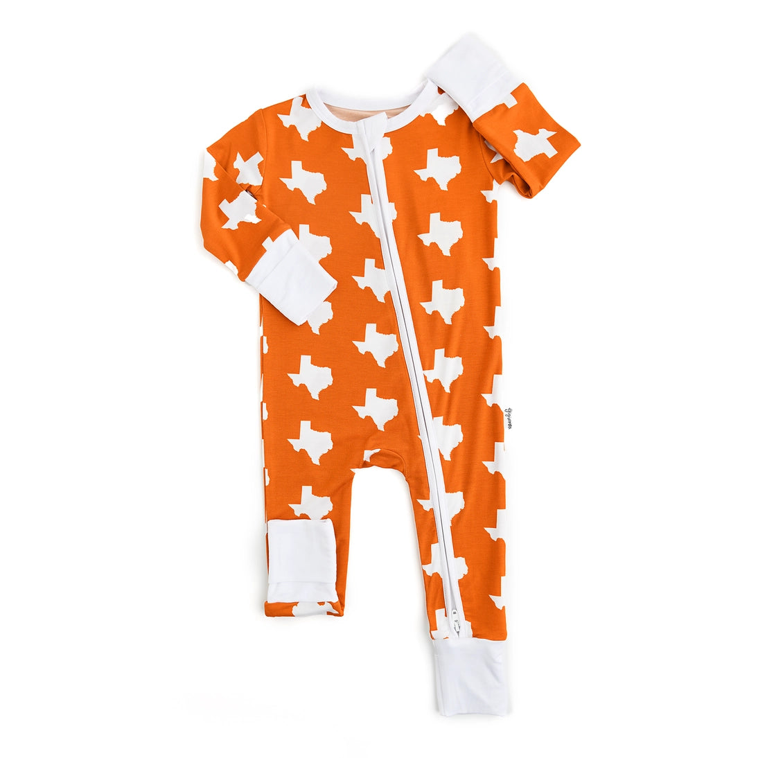 Gigi and Max Bamboo Baby Pajama Sleepies Little Baby Zip Texas Burnt Orange