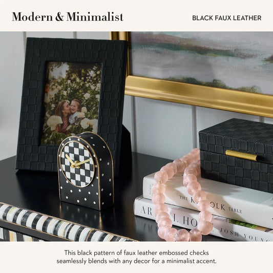 MACKENZIE-CHILDS Black Faux-Leather 5" X 7"
