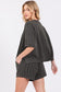 RIBBED ROUND NECK TOP AND SHORTS SET