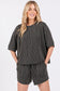 RIBBED ROUND NECK TOP AND SHORTS SET