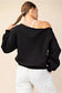 French Terry Fleece Off Shoulder Sweatshirt