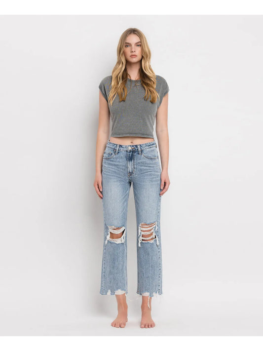 Super High Rise Crop Straight Jeans