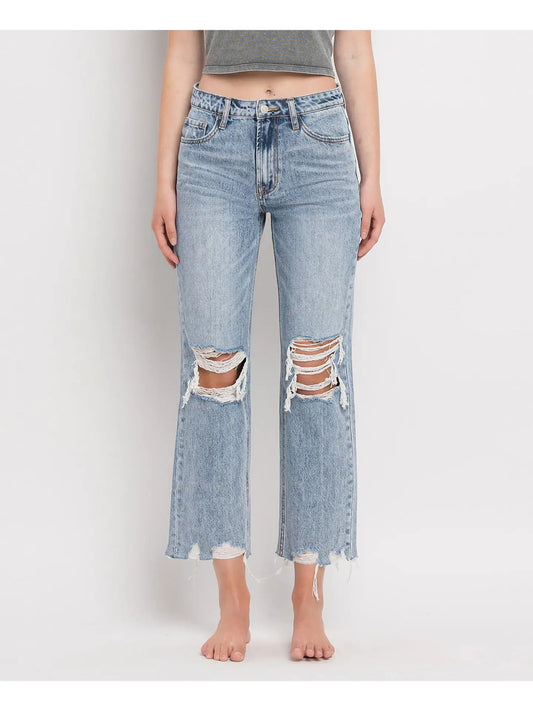 Super High Rise Crop Straight Jeans