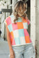 BIBI MULTI COLORS CHECKER SWEATER VEST in Orange/Pink/Denim