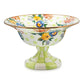 Floral Enamel Compote Wildflowers Green