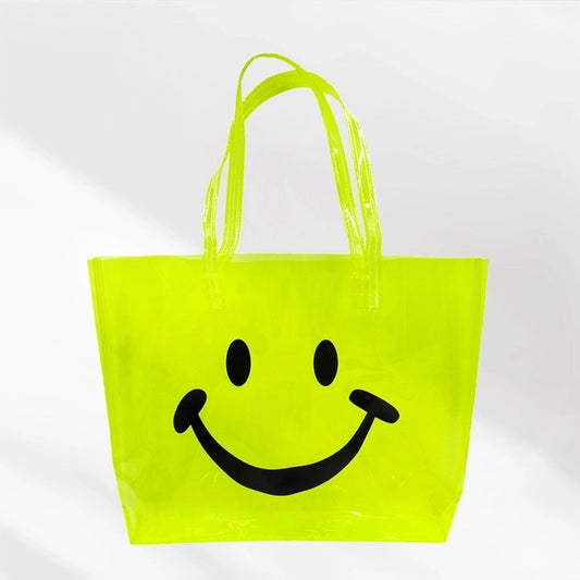 Clear Neon Happy Face Summer Beach Bag!