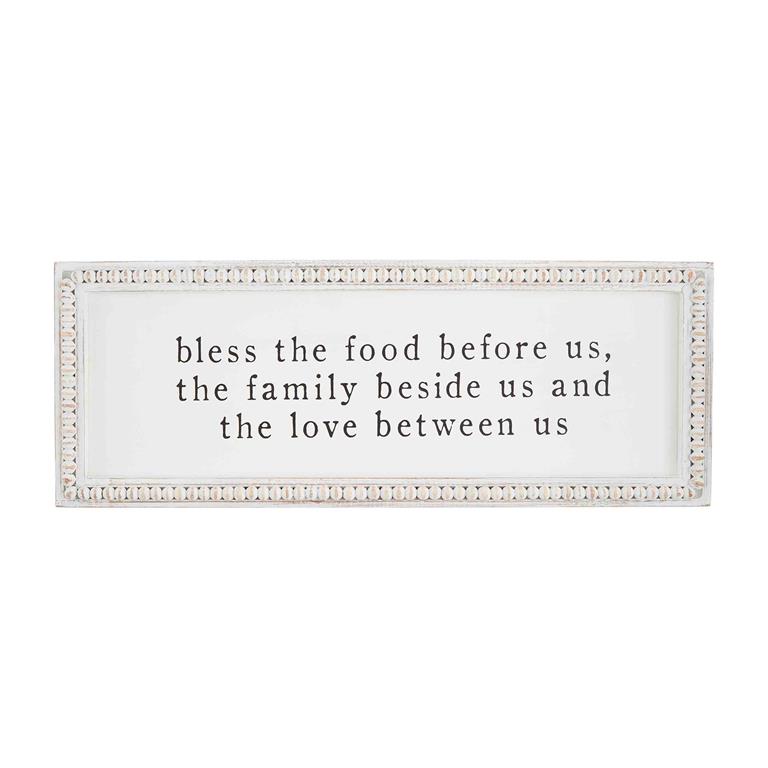 Beaded Bless Wood Plaque - 43400211