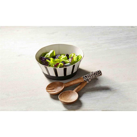 Striped, Black Stoneware Bowl - 46000291