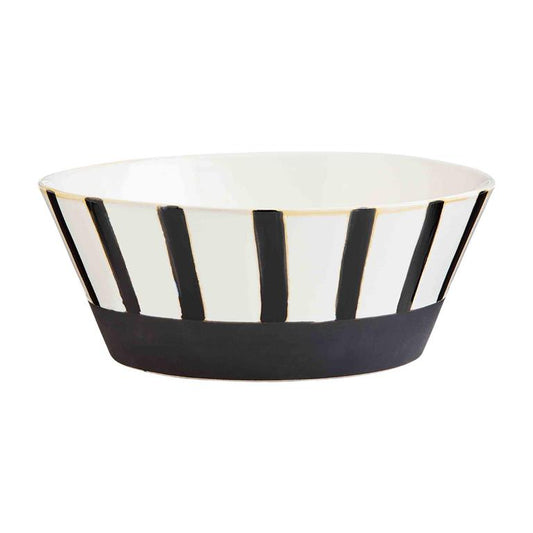 Striped, Black Stoneware Bowl - 46000291