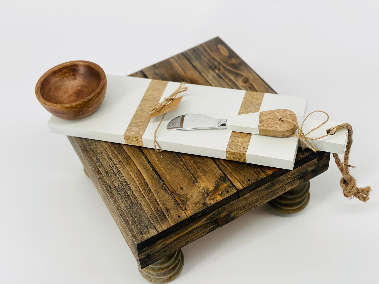 Wood White Dip & Tray Set - 40400032