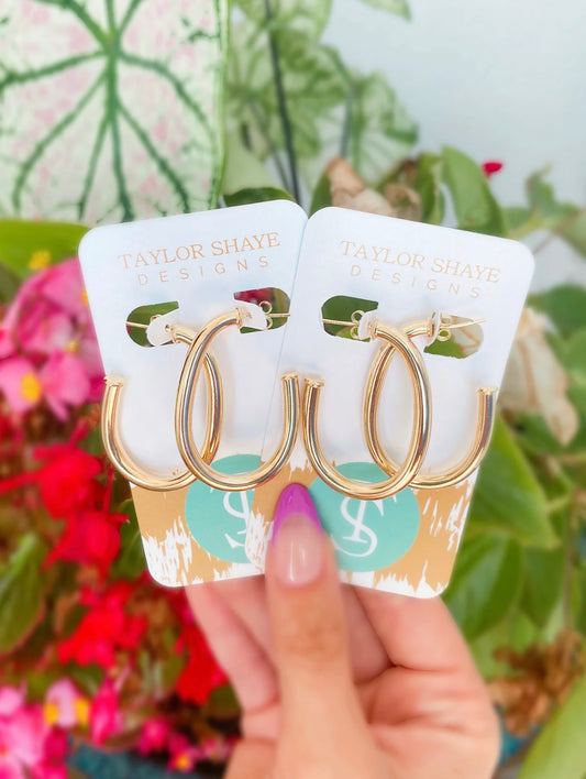 Marissa Gold Filled Oval Hoops