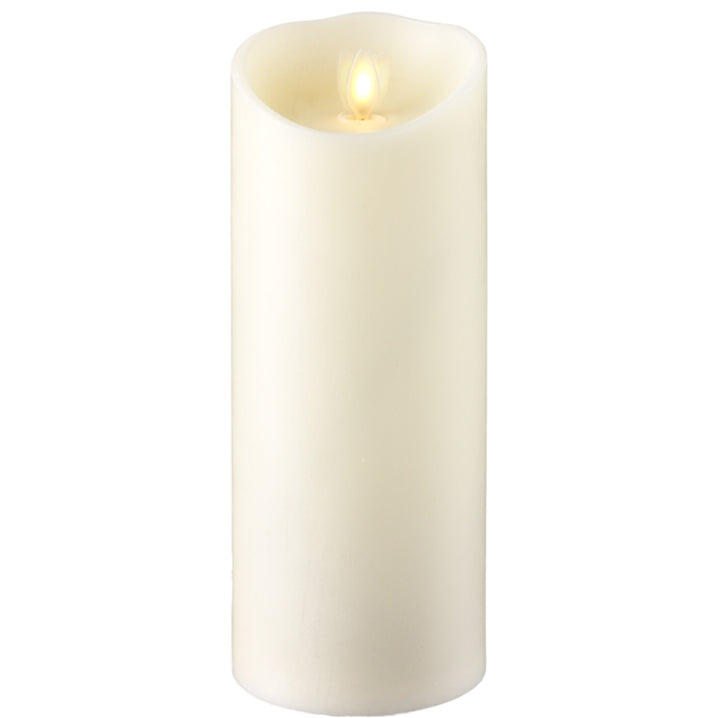 MOVING FLAME IVORY PILLAR CANDLE 3.5" X 9"